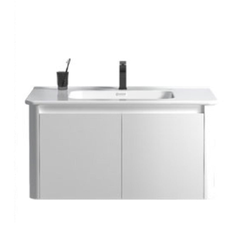 Wall Mount Bathroom Vanity Modern White Ceramic Single-Sink Vanity Set Clearhalo 'Bathroom Remodel & Bathroom Fixtures' 'Bathroom Vanities' 'bathroom_vanities' 'Home Improvement' 'home_improvement' 'home_improvement_bathroom_vanities' 7572904