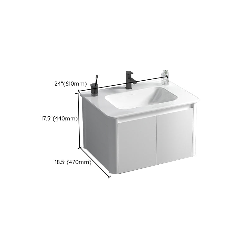 Wall Mount Bathroom Vanity Modern White Ceramic Single-Sink Vanity Set Clearhalo 'Bathroom Remodel & Bathroom Fixtures' 'Bathroom Vanities' 'bathroom_vanities' 'Home Improvement' 'home_improvement' 'home_improvement_bathroom_vanities' 7572910