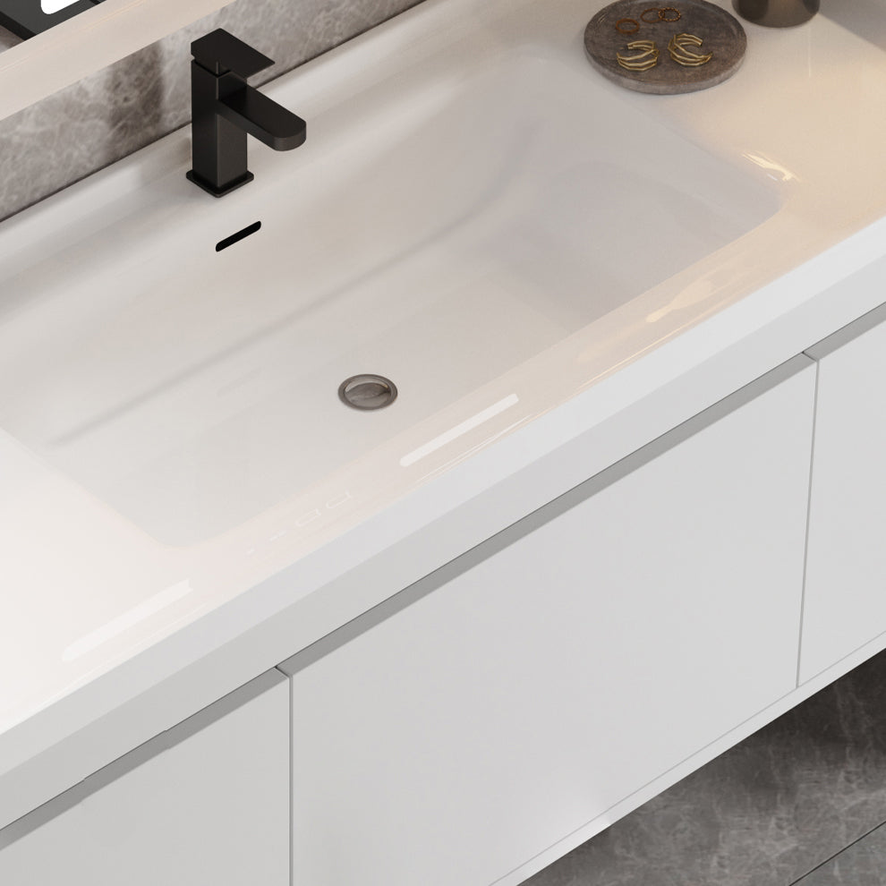 Rectangular Bathroom Vanity Single-Sink Modern White Wall Mount Vanity Set Clearhalo 'Bathroom Remodel & Bathroom Fixtures' 'Bathroom Vanities' 'bathroom_vanities' 'Home Improvement' 'home_improvement' 'home_improvement_bathroom_vanities' 7572927