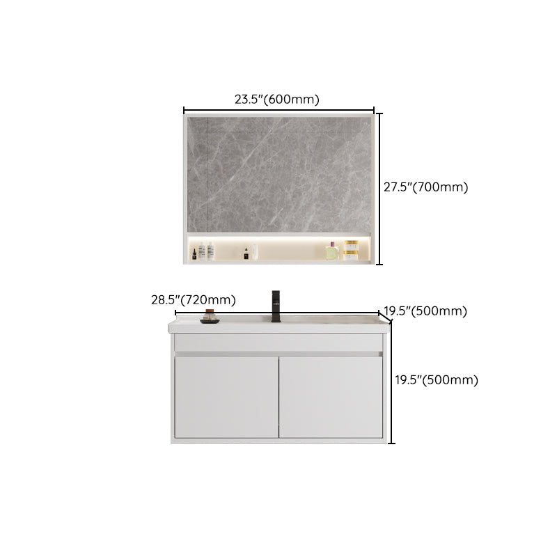 Rectangular Bathroom Vanity Single-Sink Modern White Wall Mount Vanity Set Clearhalo 'Bathroom Remodel & Bathroom Fixtures' 'Bathroom Vanities' 'bathroom_vanities' 'Home Improvement' 'home_improvement' 'home_improvement_bathroom_vanities' 7572929