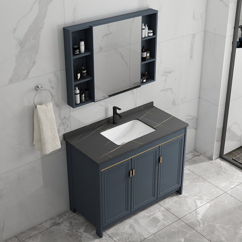 Freestanding Bathroom Vanity Single-Sink Glam Metal Base Rectangular Vanity Set Clearhalo 'Bathroom Remodel & Bathroom Fixtures' 'Bathroom Vanities' 'bathroom_vanities' 'Home Improvement' 'home_improvement' 'home_improvement_bathroom_vanities' 7573046