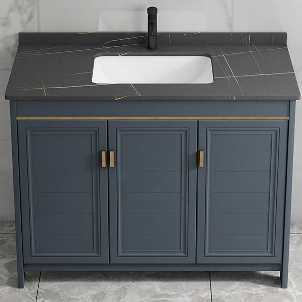 Freestanding Bathroom Vanity Single-Sink Glam Metal Base Rectangular Vanity Set Clearhalo 'Bathroom Remodel & Bathroom Fixtures' 'Bathroom Vanities' 'bathroom_vanities' 'Home Improvement' 'home_improvement' 'home_improvement_bathroom_vanities' 7573056