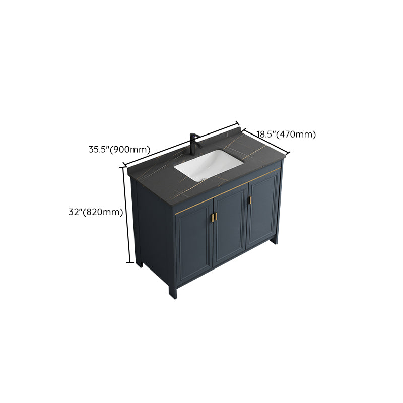 Freestanding Bathroom Vanity Single-Sink Glam Metal Base Rectangular Vanity Set Clearhalo 'Bathroom Remodel & Bathroom Fixtures' 'Bathroom Vanities' 'bathroom_vanities' 'Home Improvement' 'home_improvement' 'home_improvement_bathroom_vanities' 7573076