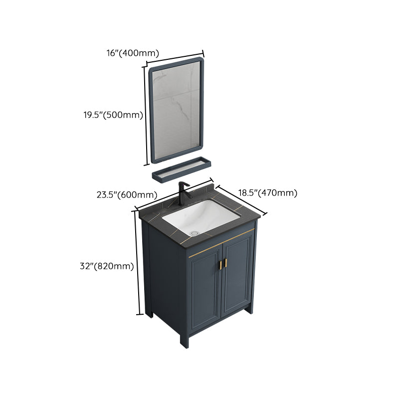 Freestanding Bathroom Vanity Single-Sink Glam Metal Base Rectangular Vanity Set Clearhalo 'Bathroom Remodel & Bathroom Fixtures' 'Bathroom Vanities' 'bathroom_vanities' 'Home Improvement' 'home_improvement' 'home_improvement_bathroom_vanities' 7573078