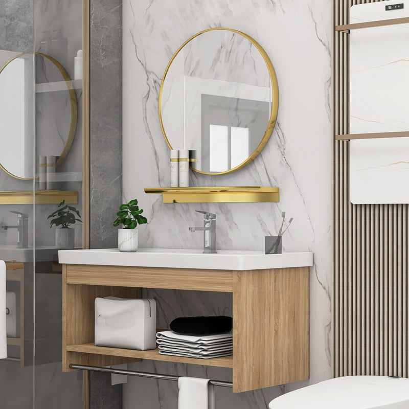 Modern Sink Vanity Rectangular Ceramic Top Single Wall Mount Vanity Clearhalo 'Bathroom Remodel & Bathroom Fixtures' 'Bathroom Vanities' 'bathroom_vanities' 'Home Improvement' 'home_improvement' 'home_improvement_bathroom_vanities' 7573097