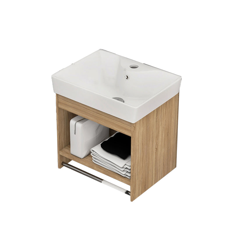 Modern Sink Vanity Rectangular Ceramic Top Single Wall Mount Vanity Bathroom Vanity 16"L x 12"W x 16.5"H Clearhalo 'Bathroom Remodel & Bathroom Fixtures' 'Bathroom Vanities' 'bathroom_vanities' 'Home Improvement' 'home_improvement' 'home_improvement_bathroom_vanities' 7573103