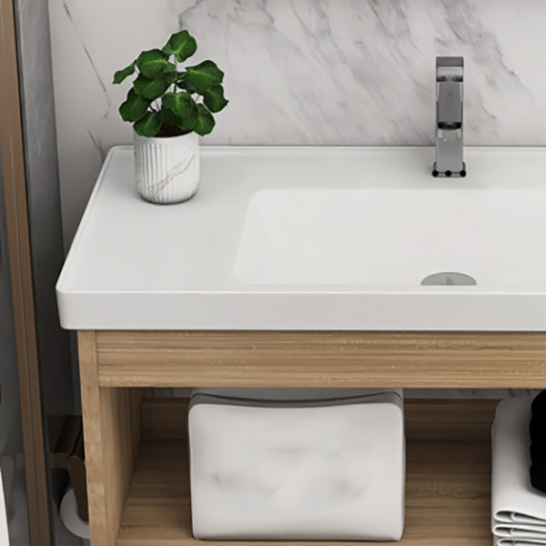 Modern Sink Vanity Rectangular Ceramic Top Single Wall Mount Vanity Clearhalo 'Bathroom Remodel & Bathroom Fixtures' 'Bathroom Vanities' 'bathroom_vanities' 'Home Improvement' 'home_improvement' 'home_improvement_bathroom_vanities' 7573104