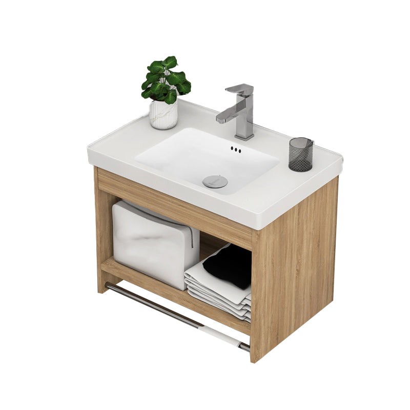 Modern Sink Vanity Rectangular Ceramic Top Single Wall Mount Vanity Vanity & Faucet 20"L x 14"W x 17"H Clearhalo 'Bathroom Remodel & Bathroom Fixtures' 'Bathroom Vanities' 'bathroom_vanities' 'Home Improvement' 'home_improvement' 'home_improvement_bathroom_vanities' 7573115