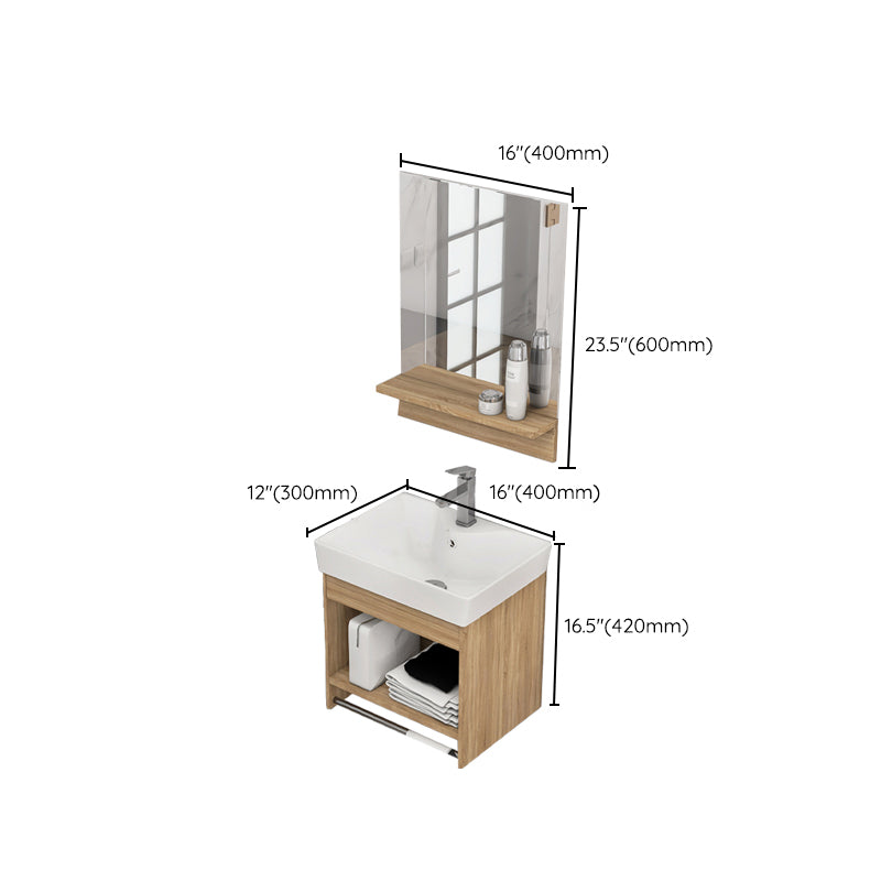 Modern Sink Vanity Rectangular Ceramic Top Single Wall Mount Vanity Clearhalo 'Bathroom Remodel & Bathroom Fixtures' 'Bathroom Vanities' 'bathroom_vanities' 'Home Improvement' 'home_improvement' 'home_improvement_bathroom_vanities' 7573133