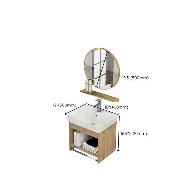 Modern Sink Vanity Rectangular Ceramic Top Single Wall Mount Vanity Clearhalo 'Bathroom Remodel & Bathroom Fixtures' 'Bathroom Vanities' 'bathroom_vanities' 'Home Improvement' 'home_improvement' 'home_improvement_bathroom_vanities' 7573137