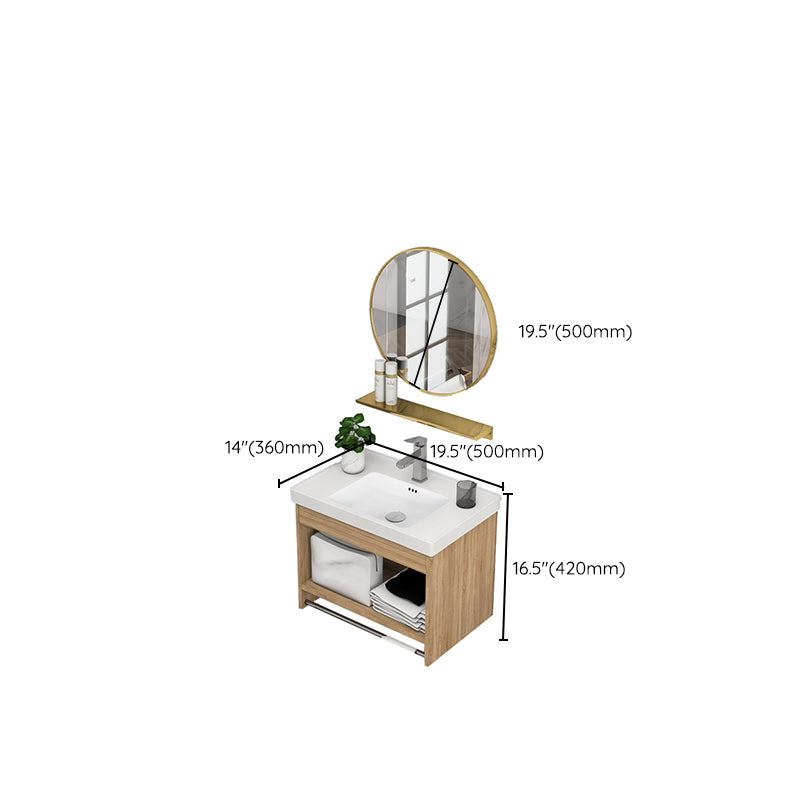 Modern Sink Vanity Rectangular Ceramic Top Single Wall Mount Vanity Clearhalo 'Bathroom Remodel & Bathroom Fixtures' 'Bathroom Vanities' 'bathroom_vanities' 'Home Improvement' 'home_improvement' 'home_improvement_bathroom_vanities' 7573138