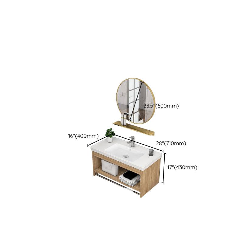 Modern Sink Vanity Rectangular Ceramic Top Single Wall Mount Vanity Clearhalo 'Bathroom Remodel & Bathroom Fixtures' 'Bathroom Vanities' 'bathroom_vanities' 'Home Improvement' 'home_improvement' 'home_improvement_bathroom_vanities' 7573140