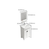 Modern Rectangular Bath Vanity White Ceramic Single Freestanding Sink Vanity Clearhalo 'Bathroom Remodel & Bathroom Fixtures' 'Bathroom Vanities' 'bathroom_vanities' 'Home Improvement' 'home_improvement' 'home_improvement_bathroom_vanities' 7573188