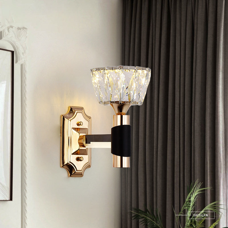 Black crystal online wall sconce