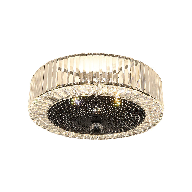 Minimalist Drum Shape Flush Light 4/5-Light Crystal Rectangle Flush Mount Ceiling Lamp in Black Clearhalo 'Ceiling Lights' 'Close To Ceiling Lights' 'Close to ceiling' 'Flush mount' Lighting' 757847