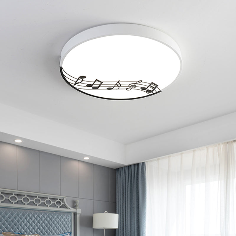 Macaron Disc Thin Ceiling Flush Mount Acrylic Bedroom LED Flushmount Lighting in Black/White with Rhythm Pattern Clearhalo 'Ceiling Lights' 'Close To Ceiling Lights' 'Close to ceiling' 'Flush mount' Lighting' 758074