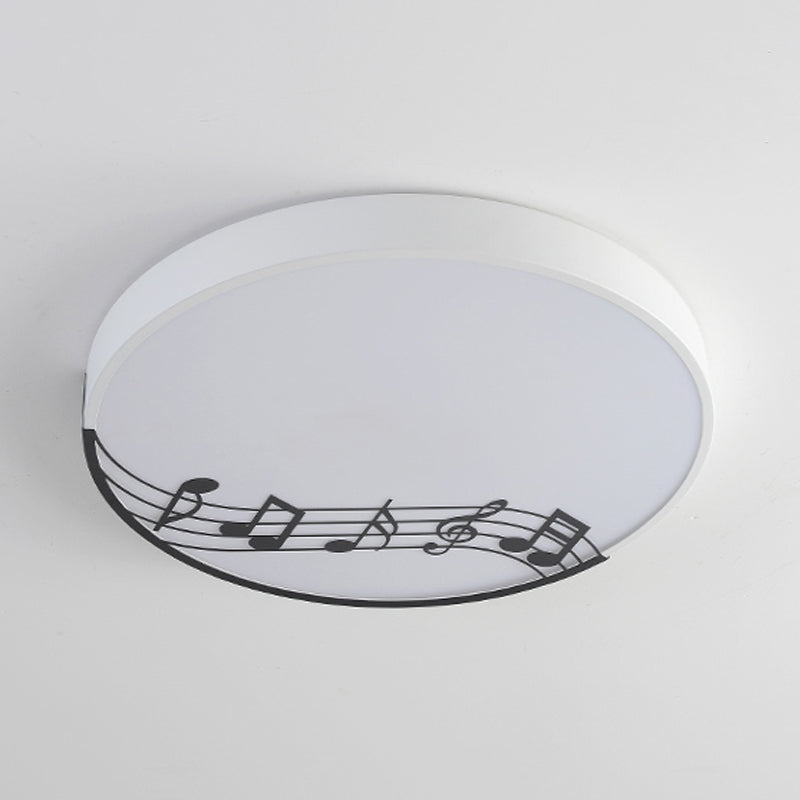 Macaron Disc Thin Ceiling Flush Mount Acrylic Bedroom LED Flushmount Lighting in Black/White with Rhythm Pattern Clearhalo 'Ceiling Lights' 'Close To Ceiling Lights' 'Close to ceiling' 'Flush mount' Lighting' 758076