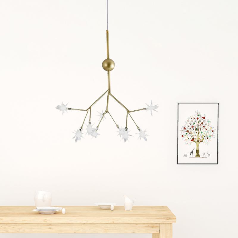 Modern Starry Pendant Light Fixture Iron 9/27/36-Light Dining Room Chandelier in Gold Clearhalo 'Ceiling Lights' 'Chandeliers' 'Modern Chandeliers' 'Modern' Lighting' 758158