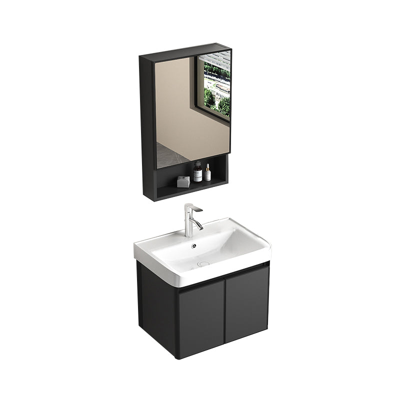 Rectangular Bathroom Vanity Single Sink Modern Gray Metal Base Vanity Set Vanity & Faucet & Mirror Cabinet https://res.litfad.com/site/img/item/2023/02/09/7581621/1200x1200.jpg Clearhalo 'Bathroom Remodel & Bathroom Fixtures' 'Bathroom Vanities' 'bathroom_vanities' 'Home Improvement' 'home_improvement' 'home_improvement_bathroom_vanities' 7581621