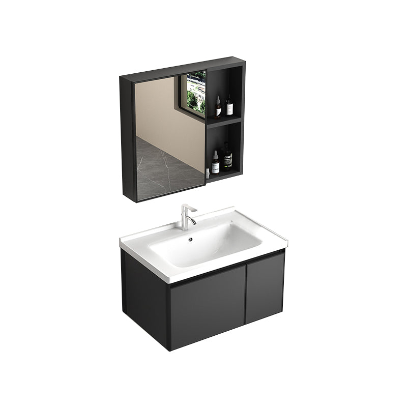 Rectangular Bathroom Vanity Single Sink Modern Gray Metal Base Vanity Set Vanity & Faucet & Mirror Cabinet https://res.litfad.com/site/img/item/2023/02/19/7581624/1200x1200.jpg Clearhalo 'Bathroom Remodel & Bathroom Fixtures' 'Bathroom Vanities' 'bathroom_vanities' 'Home Improvement' 'home_improvement' 'home_improvement_bathroom_vanities' 7581624