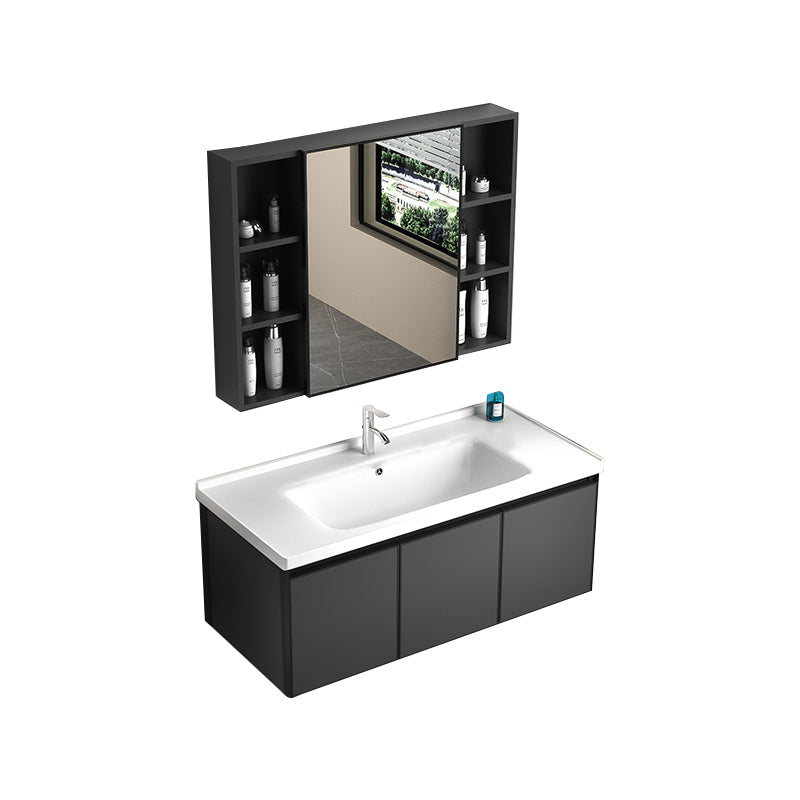 Rectangular Bathroom Vanity Single Sink Modern Gray Metal Base Vanity Set Vanity & Faucet & Mirror Cabinet https://res.litfad.com/site/img/item/2023/02/15/7581631/1200x1200.jpg Clearhalo 'Bathroom Remodel & Bathroom Fixtures' 'Bathroom Vanities' 'bathroom_vanities' 'Home Improvement' 'home_improvement' 'home_improvement_bathroom_vanities' 7581631