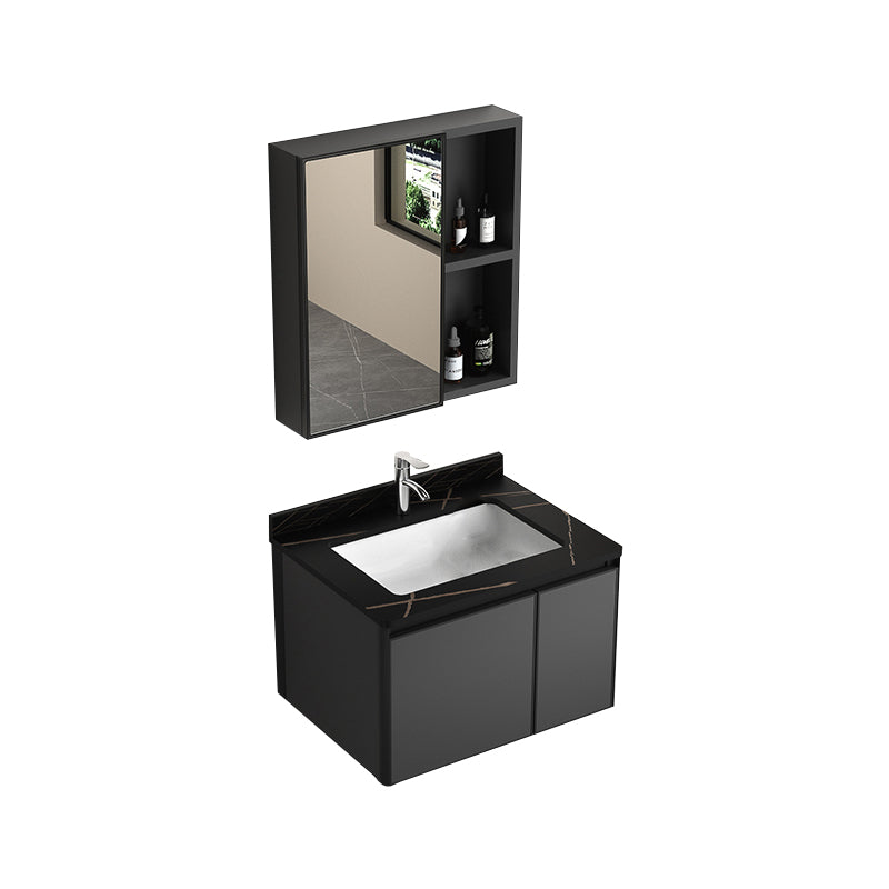 Rectangular Bathroom Vanity Single Sink Modern Gray Metal Base Vanity Set Vanity & Faucet & Mirror Cabinet https://res.litfad.com/site/img/item/2023/02/23/7581632/1200x1200.jpg Clearhalo 'Bathroom Remodel & Bathroom Fixtures' 'Bathroom Vanities' 'bathroom_vanities' 'Home Improvement' 'home_improvement' 'home_improvement_bathroom_vanities' 7581632