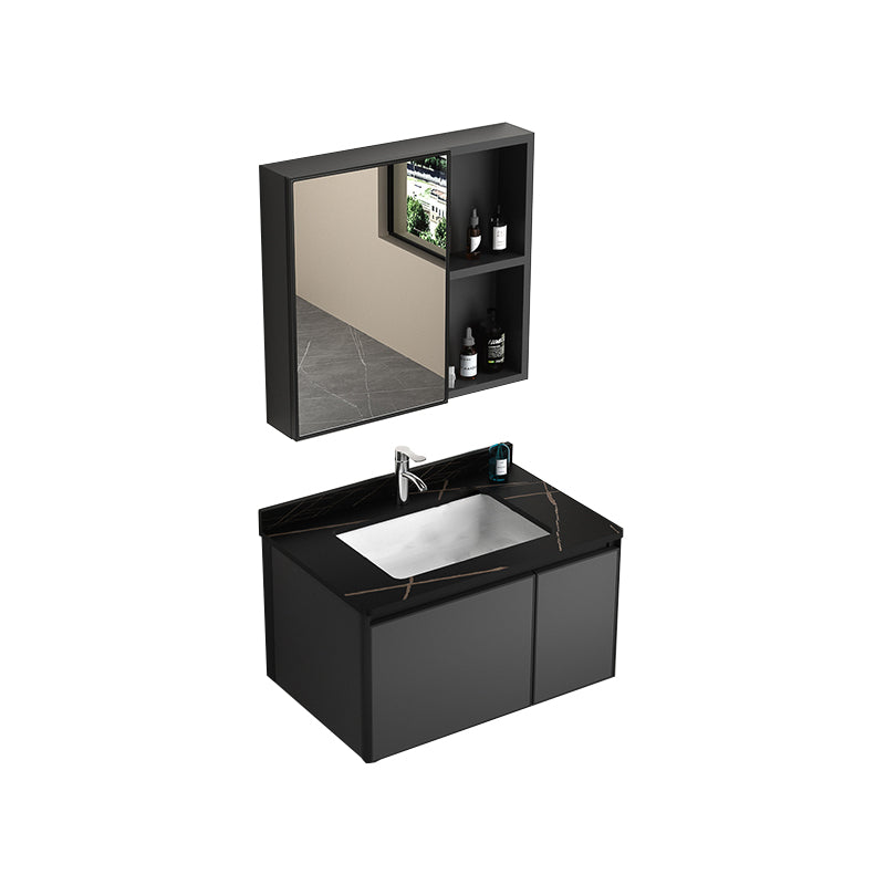 Rectangular Bathroom Vanity Single Sink Modern Gray Metal Base Vanity Set Vanity & Faucet & Mirror Cabinet https://res.litfad.com/site/img/item/2023/02/21/7581634/1200x1200.jpg Clearhalo 'Bathroom Remodel & Bathroom Fixtures' 'Bathroom Vanities' 'bathroom_vanities' 'Home Improvement' 'home_improvement' 'home_improvement_bathroom_vanities' 7581634