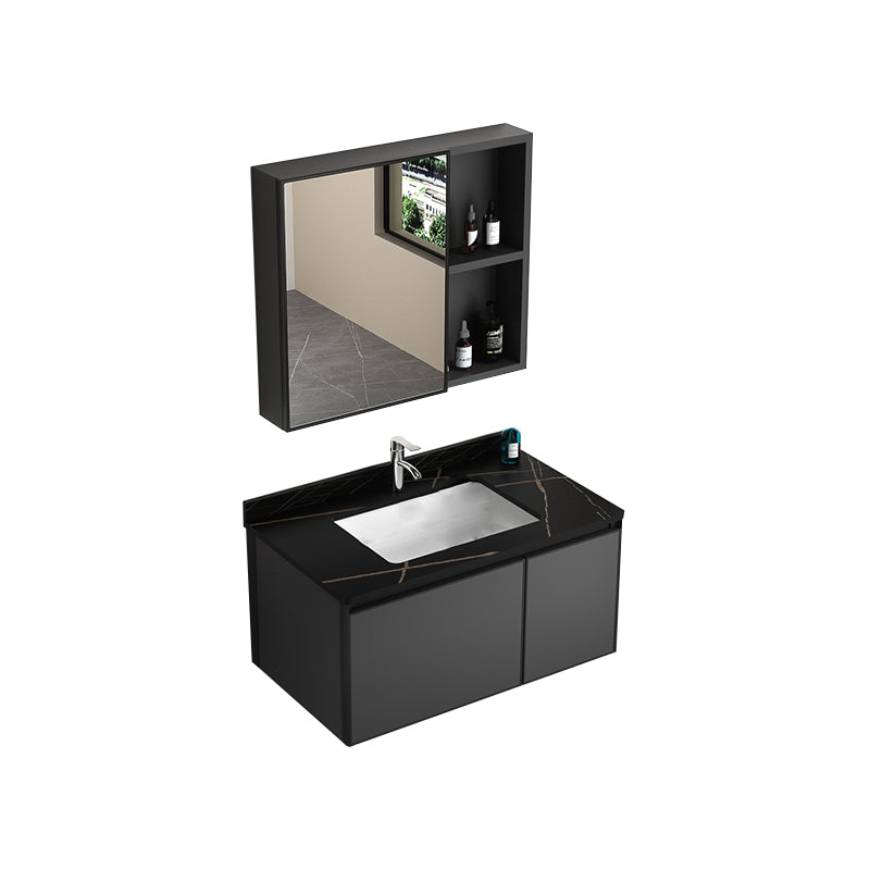 Rectangular Bathroom Vanity Single Sink Modern Gray Metal Base Vanity Set Vanity & Faucet & Mirror Cabinet https://res.litfad.com/site/img/item/2023/02/26/7581636/1200x1200.jpg Clearhalo 'Bathroom Remodel & Bathroom Fixtures' 'Bathroom Vanities' 'bathroom_vanities' 'Home Improvement' 'home_improvement' 'home_improvement_bathroom_vanities' 7581636