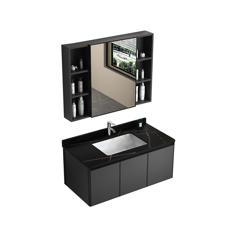 Rectangular Bathroom Vanity Single Sink Modern Gray Metal Base Vanity Set Vanity & Faucet & Mirror Cabinet https://res.litfad.com/site/img/item/2023/02/24/7581638/1200x1200.jpg Clearhalo 'Bathroom Remodel & Bathroom Fixtures' 'Bathroom Vanities' 'bathroom_vanities' 'Home Improvement' 'home_improvement' 'home_improvement_bathroom_vanities' 7581638