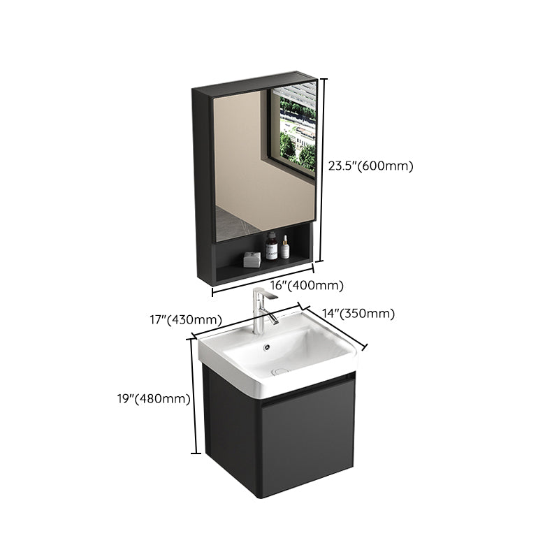 Rectangular Bathroom Vanity Single Sink Modern Gray Metal Base Vanity Set Clearhalo 'Bathroom Remodel & Bathroom Fixtures' 'Bathroom Vanities' 'bathroom_vanities' 'Home Improvement' 'home_improvement' 'home_improvement_bathroom_vanities' 7581640