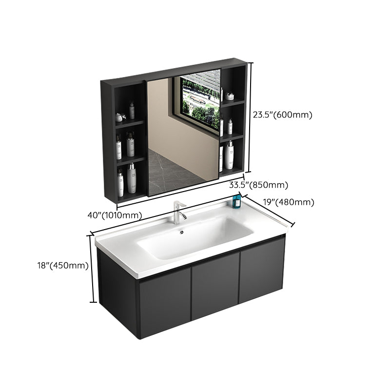 Rectangular Bathroom Vanity Single Sink Modern Gray Metal Base Vanity Set Clearhalo 'Bathroom Remodel & Bathroom Fixtures' 'Bathroom Vanities' 'bathroom_vanities' 'Home Improvement' 'home_improvement' 'home_improvement_bathroom_vanities' 7581650