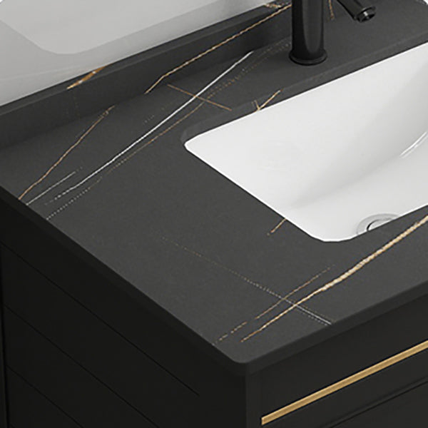 Rectangular Bathroom Vanity Glam Black Freestanding Metal Base Vanity Set Clearhalo 'Bathroom Remodel & Bathroom Fixtures' 'Bathroom Vanities' 'bathroom_vanities' 'Home Improvement' 'home_improvement' 'home_improvement_bathroom_vanities' 7581700