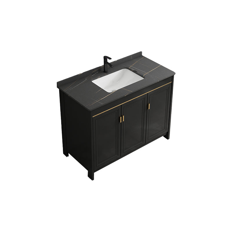 Rectangular Bathroom Vanity Glam Black Freestanding Metal Base Vanity Set Vanity & Faucet Towel Bar Not Included Clearhalo 'Bathroom Remodel & Bathroom Fixtures' 'Bathroom Vanities' 'bathroom_vanities' 'Home Improvement' 'home_improvement' 'home_improvement_bathroom_vanities' 7581708