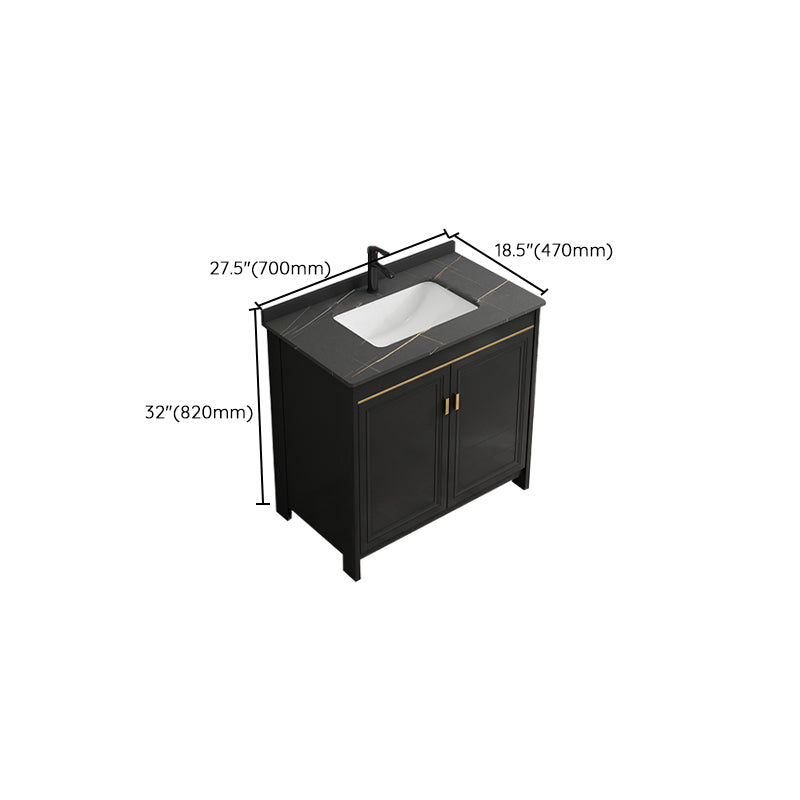 Rectangular Bathroom Vanity Glam Black Freestanding Metal Base Vanity Set Clearhalo 'Bathroom Remodel & Bathroom Fixtures' 'Bathroom Vanities' 'bathroom_vanities' 'Home Improvement' 'home_improvement' 'home_improvement_bathroom_vanities' 7581718