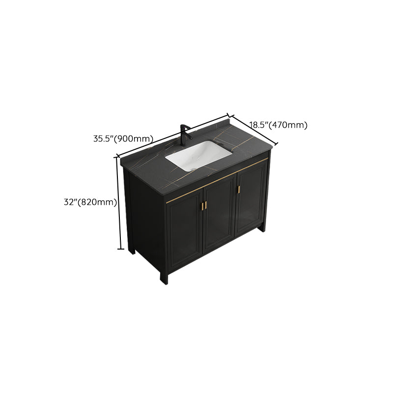 Rectangular Bathroom Vanity Glam Black Freestanding Metal Base Vanity Set Clearhalo 'Bathroom Remodel & Bathroom Fixtures' 'Bathroom Vanities' 'bathroom_vanities' 'Home Improvement' 'home_improvement' 'home_improvement_bathroom_vanities' 7581720