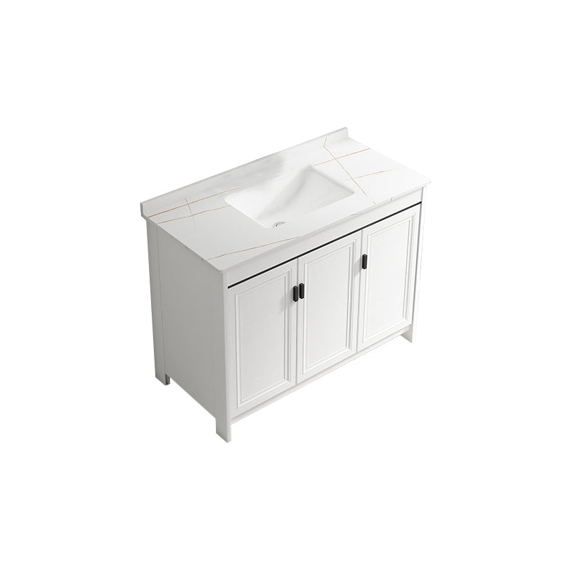 Freestanding Bathroom Vanity Single Sink White Modern Rectangular Vanity Set Bathroom Vanity Towel Bar Not Included Clearhalo 'Bathroom Remodel & Bathroom Fixtures' 'Bathroom Vanities' 'bathroom_vanities' 'Home Improvement' 'home_improvement' 'home_improvement_bathroom_vanities' 7581756