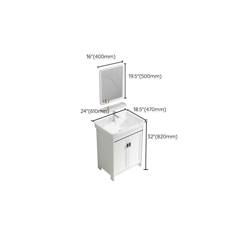 Modern White Sink Vanity Ceramic Single Rectangular Bath Vanity Clearhalo 'Bathroom Remodel & Bathroom Fixtures' 'Bathroom Vanities' 'bathroom_vanities' 'Home Improvement' 'home_improvement' 'home_improvement_bathroom_vanities' 7581867