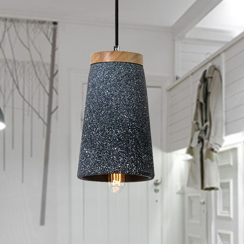 Cement Tapered Shade Ceiling Pendant Industrial 1 Light Coffee Shop Hanging Lighting in Black/White/Grey Clearhalo 'Ceiling Lights' 'Modern Pendants' 'Modern' 'Pendant Lights' 'Pendants' Lighting' 758251