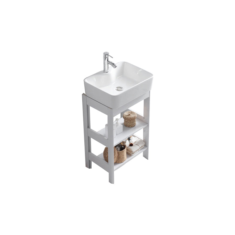 Freestanding Bathroom Vanity Modern Single-Sink Bathroom Sink Vanity Vanity & Faucet 19"L x 15"W x 33"H Clearhalo 'Bathroom Remodel & Bathroom Fixtures' 'Bathroom Vanities' 'bathroom_vanities' 'Home Improvement' 'home_improvement' 'home_improvement_bathroom_vanities' 7588672