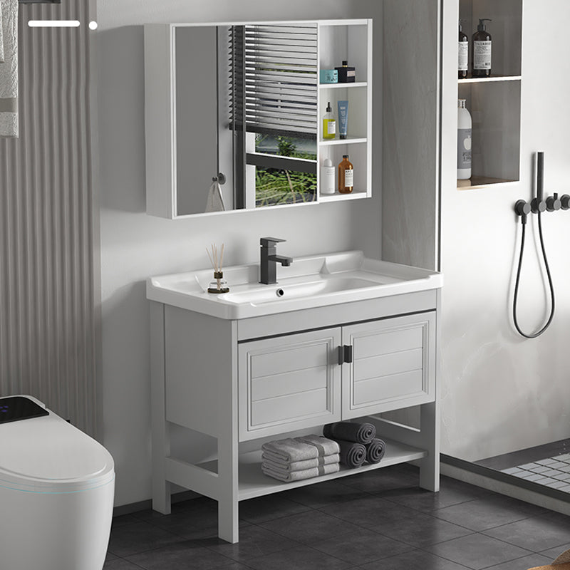 Modern Bathroom Vanity Freestanding Faucet Included Bathroom Sink Vanity Clearhalo 'Bathroom Remodel & Bathroom Fixtures' 'Bathroom Vanities' 'bathroom_vanities' 'Home Improvement' 'home_improvement' 'home_improvement_bathroom_vanities' 7588704