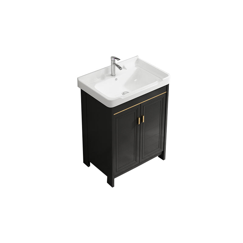 Rectangular Bathroom Vanity Single-Sink Glam Black Freestanding Vanity Set Vanity & Faucet Towel Bar Not Included Clearhalo 'Bathroom Remodel & Bathroom Fixtures' 'Bathroom Vanities' 'bathroom_vanities' 'Home Improvement' 'home_improvement' 'home_improvement_bathroom_vanities' 7588806