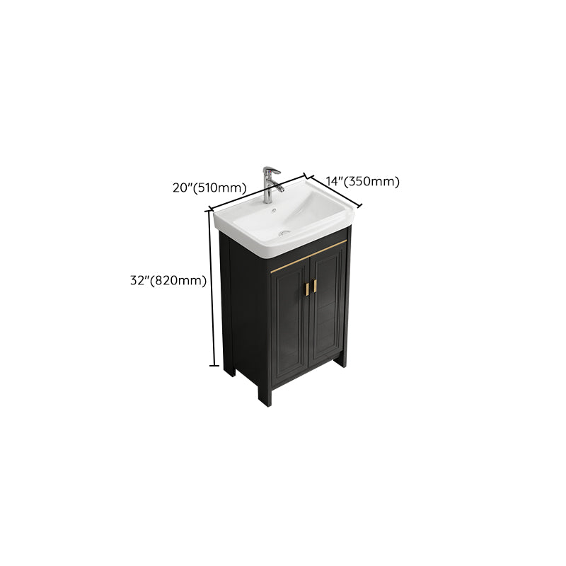 Rectangular Bathroom Vanity Single-Sink Glam Black Freestanding Vanity Set Clearhalo 'Bathroom Remodel & Bathroom Fixtures' 'Bathroom Vanities' 'bathroom_vanities' 'Home Improvement' 'home_improvement' 'home_improvement_bathroom_vanities' 7588810