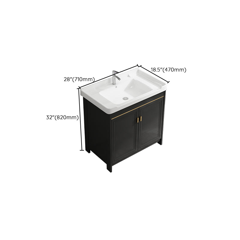 Rectangular Bathroom Vanity Single-Sink Glam Black Freestanding Vanity Set Clearhalo 'Bathroom Remodel & Bathroom Fixtures' 'Bathroom Vanities' 'bathroom_vanities' 'Home Improvement' 'home_improvement' 'home_improvement_bathroom_vanities' 7588813