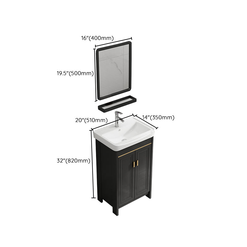 Rectangular Bathroom Vanity Single-Sink Glam Black Freestanding Vanity Set Clearhalo 'Bathroom Remodel & Bathroom Fixtures' 'Bathroom Vanities' 'bathroom_vanities' 'Home Improvement' 'home_improvement' 'home_improvement_bathroom_vanities' 7588816