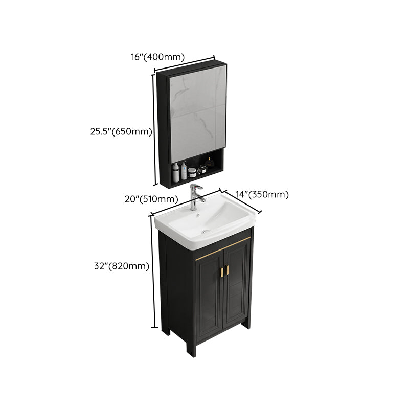 Rectangular Bathroom Vanity Single-Sink Glam Black Freestanding Vanity Set Clearhalo 'Bathroom Remodel & Bathroom Fixtures' 'Bathroom Vanities' 'bathroom_vanities' 'Home Improvement' 'home_improvement' 'home_improvement_bathroom_vanities' 7588822