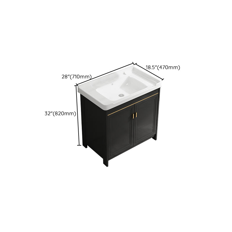 Rectangular Bathroom Vanity Single-Sink Glam Black Freestanding Vanity Set Clearhalo 'Bathroom Remodel & Bathroom Fixtures' 'Bathroom Vanities' 'bathroom_vanities' 'Home Improvement' 'home_improvement' 'home_improvement_bathroom_vanities' 7588831