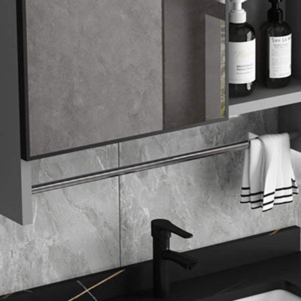 Single Sink Bathroom Vanity Modern Metal Frame Gray Rectangular Vanity Set Clearhalo 'Bathroom Remodel & Bathroom Fixtures' 'Bathroom Vanities' 'bathroom_vanities' 'Home Improvement' 'home_improvement' 'home_improvement_bathroom_vanities' 7588851