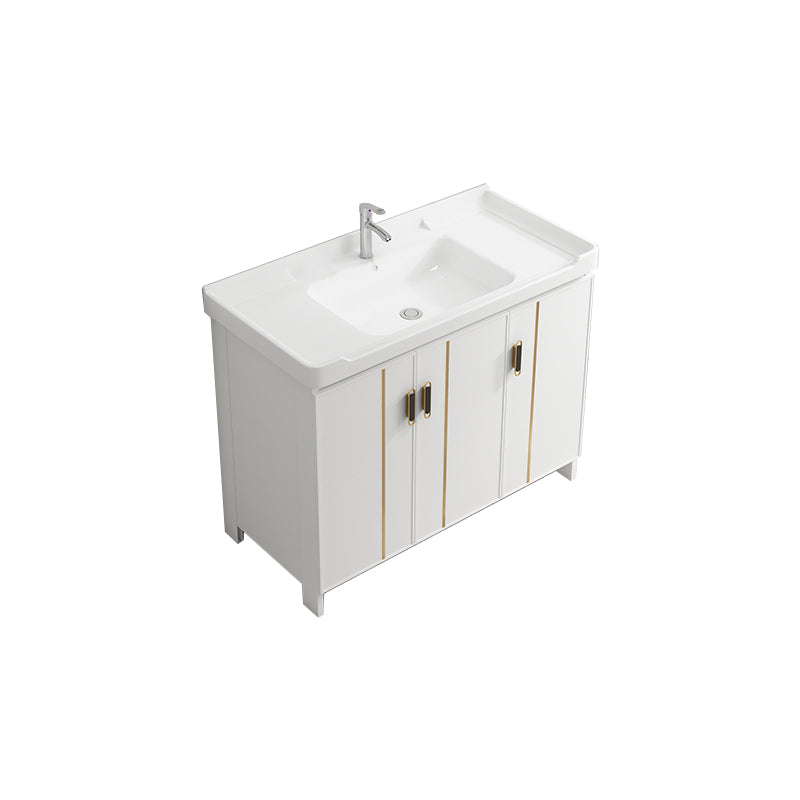 Modern Bathroom Vanity White Metal Frame Single-Sink Wall Mount Vanity Set Vanity & Faucet Towel Bar Not Included Clearhalo 'Bathroom Remodel & Bathroom Fixtures' 'Bathroom Vanities' 'bathroom_vanities' 'Home Improvement' 'home_improvement' 'home_improvement_bathroom_vanities' 7588916