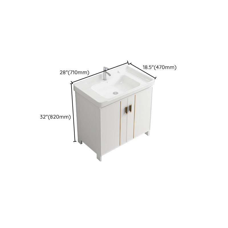 Modern Bathroom Vanity White Metal Frame Single-Sink Wall Mount Vanity Set Clearhalo 'Bathroom Remodel & Bathroom Fixtures' 'Bathroom Vanities' 'bathroom_vanities' 'Home Improvement' 'home_improvement' 'home_improvement_bathroom_vanities' 7588922