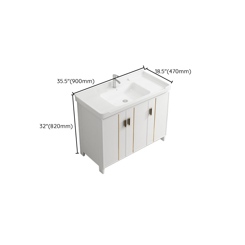 Modern Bathroom Vanity White Metal Frame Single-Sink Wall Mount Vanity Set Clearhalo 'Bathroom Remodel & Bathroom Fixtures' 'Bathroom Vanities' 'bathroom_vanities' 'Home Improvement' 'home_improvement' 'home_improvement_bathroom_vanities' 7588924